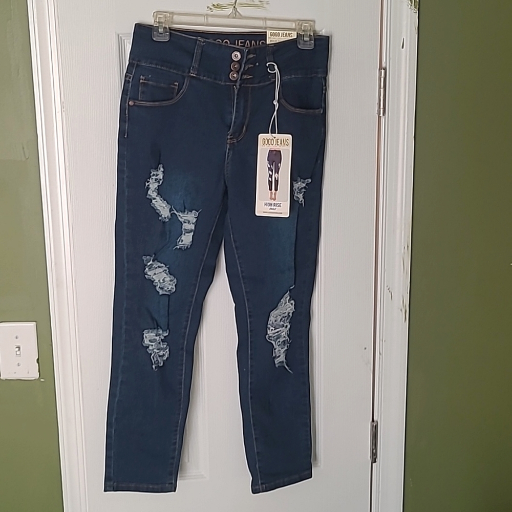 Dark Wash, Distressed Jeans